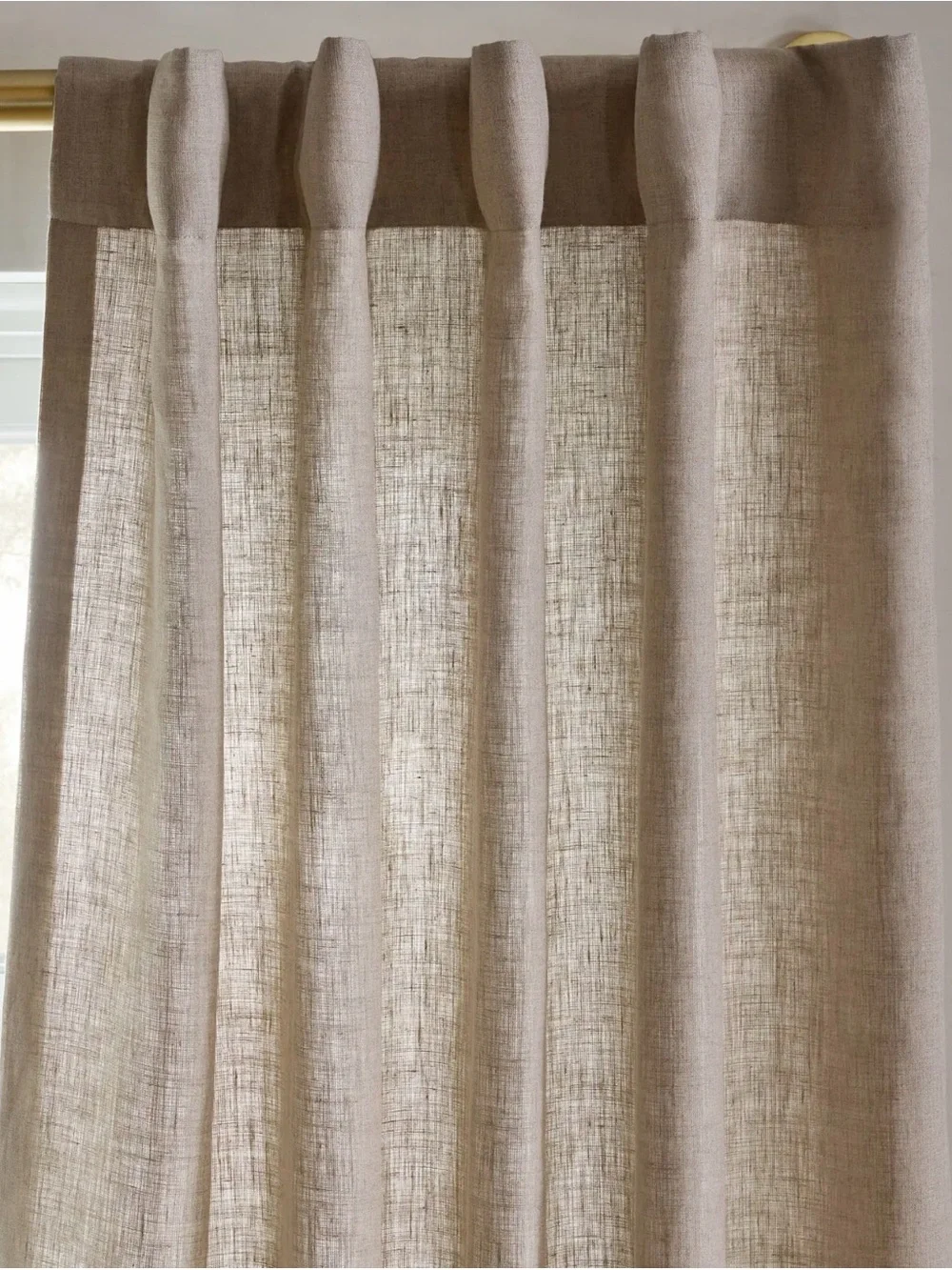 Dark Flax Linen Lined 48x96 Curtain Panel Set - Retail $184 Set